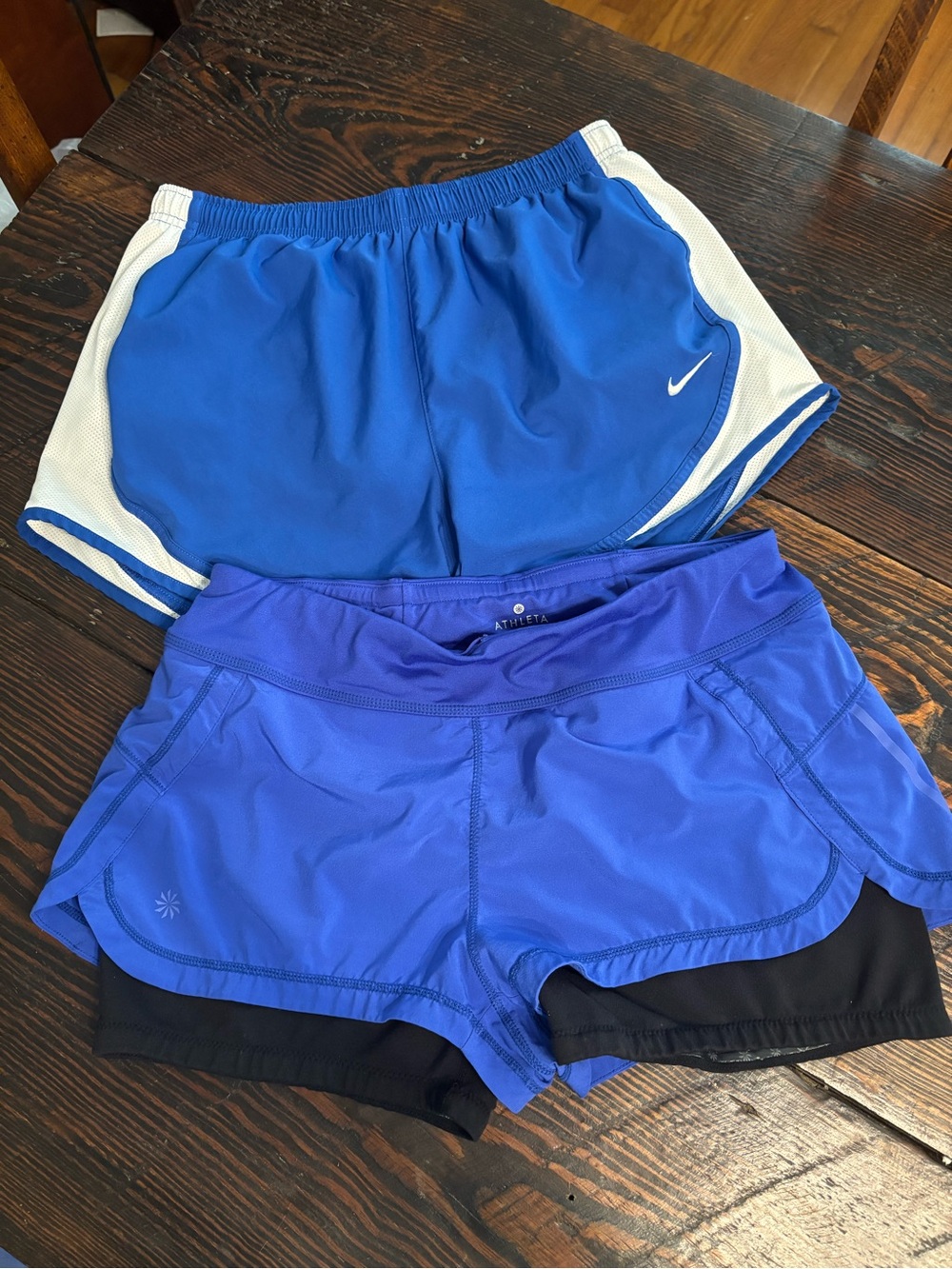 Nike and Athleta Blue Women’s Athletic Shorts - Two-Pack